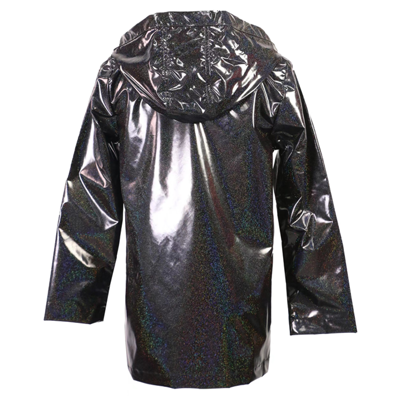 Unisex Customized Reflect Light Pu Fabric Waterproof Coats